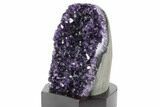 Deep Purple Amethyst Geode With Wood Base - Uruguay #360467-2